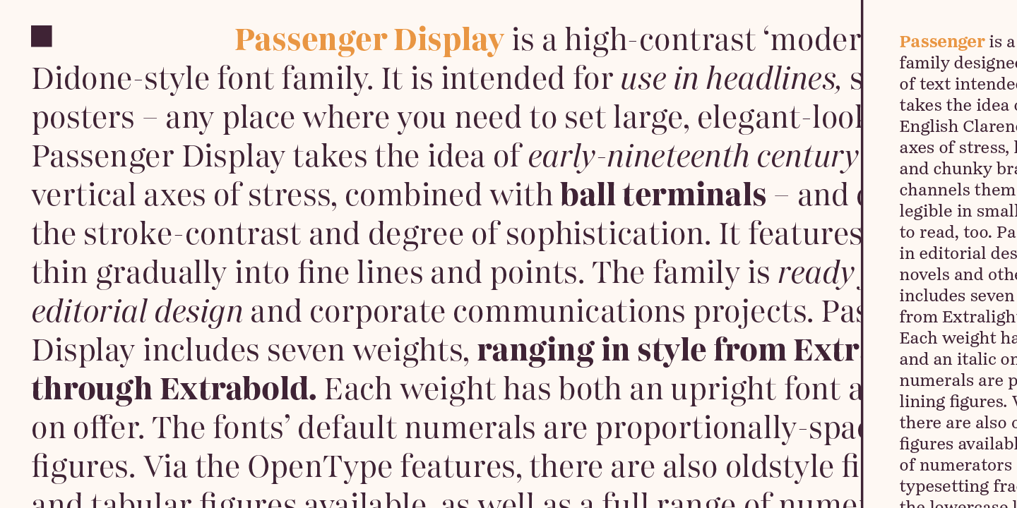 Example font Passenger Display #8